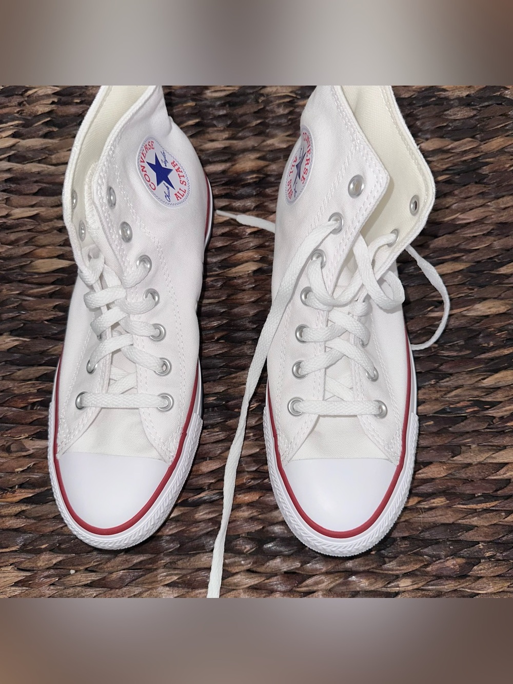 Converse All Star White High Top Sneakers New in Box mens 6 women’s 8 - Picture 3 of 8